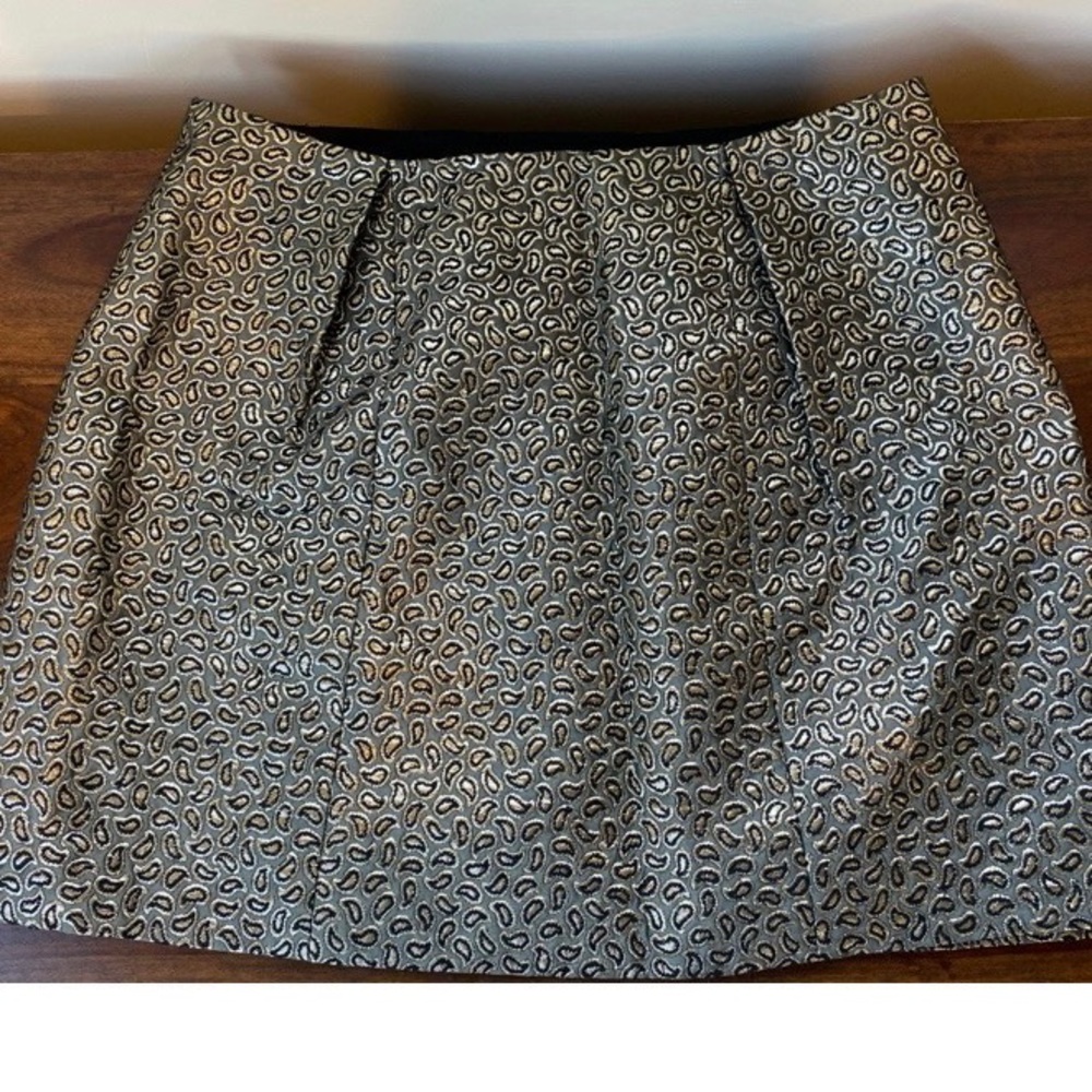 Tibi Metallic Paisley Jacquard Mini A-line Skirt